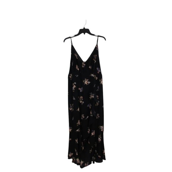 Inspired Hearts Dress Womens Size 3X Black Floral Adjustable Strap Wrap V Neck - Picture 1 of 11